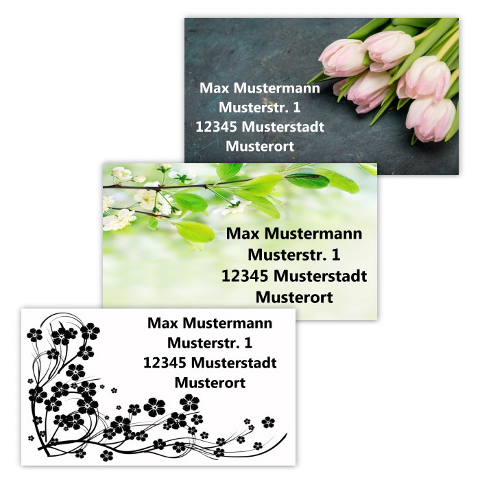 Etikettenmotive Blumen