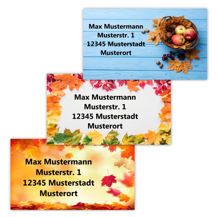 Herbstliche Etikettenmotive
