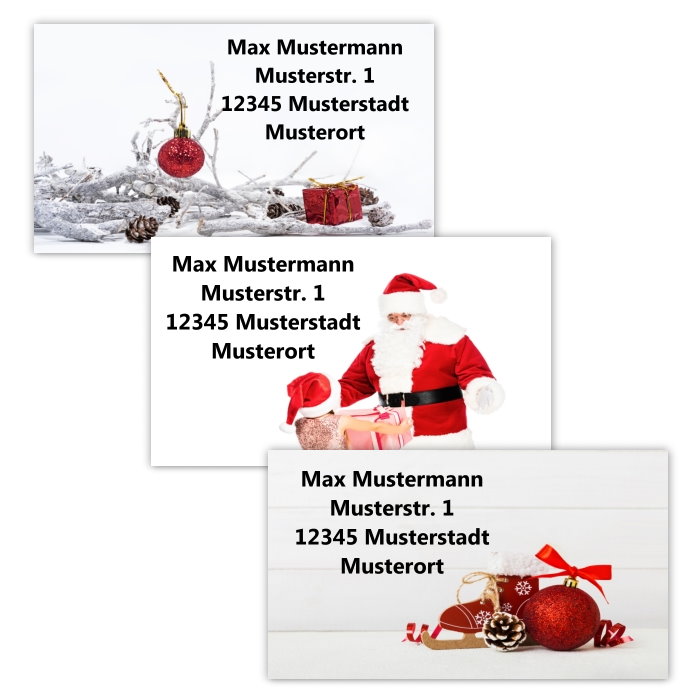 Weihnachtliche Etikettenmotive